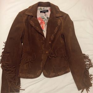 Vintage suede fringe jacket